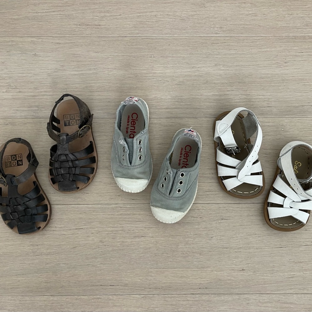 Bonton, Cienta, and Saltwater Sandals bundle
